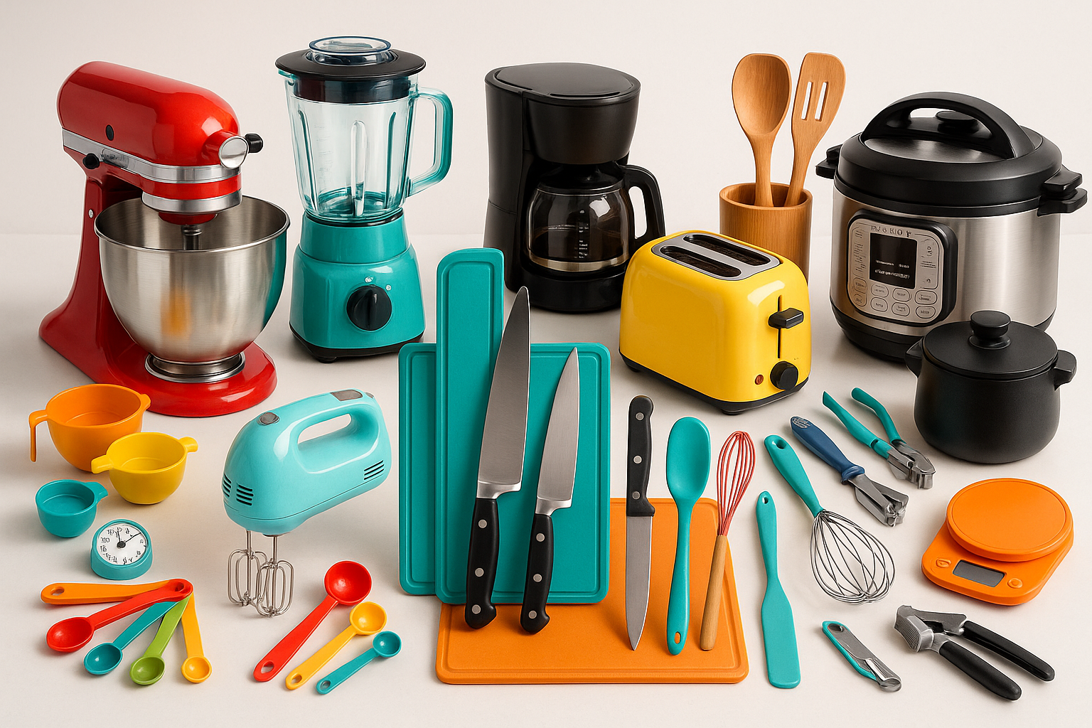 image with lots of kitchen gadgets